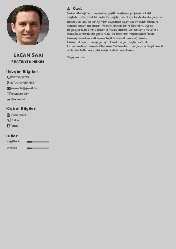 Pratisyen Hekim Cv Örnekleri cv indir